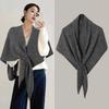 Fashion Solid Color Knitted Shawl Soft Neck Wrap Sweater Shawl Cape Thickened Winter Warm Wool Blended Shawl