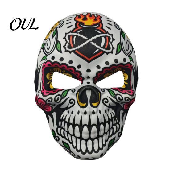Festival-Kostümzubehör Tag der Toten Totenkopfmaske, Halloween Zucker Vollgesichts-Realistische Maske für Erwachsene Maskenball-Party-Accessoire Cosplay,