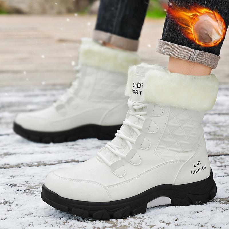 Winter New Style Plush Thick Male Snow Boots Fashion High-top Warm Cotton Shoes Plus Large Sizes Men s Shoes 48