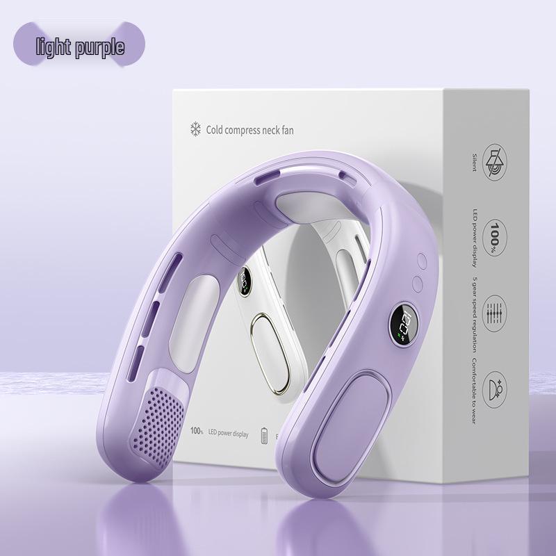 Portable USB Rechargeable Leafless Neck Fan with Semiconductor Cooling