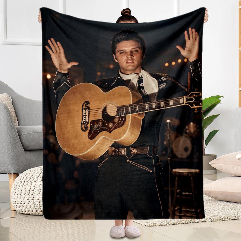 Rock Roll Legend Blanket Soft Warm Cozy Perfect for Livingroom Office Couch All-Season Use Modern Style Ideal Gift for Friends Family Couples Picnic