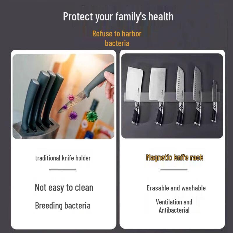 Stainless Steel Magnetic Wall-Mounted Knife Holder