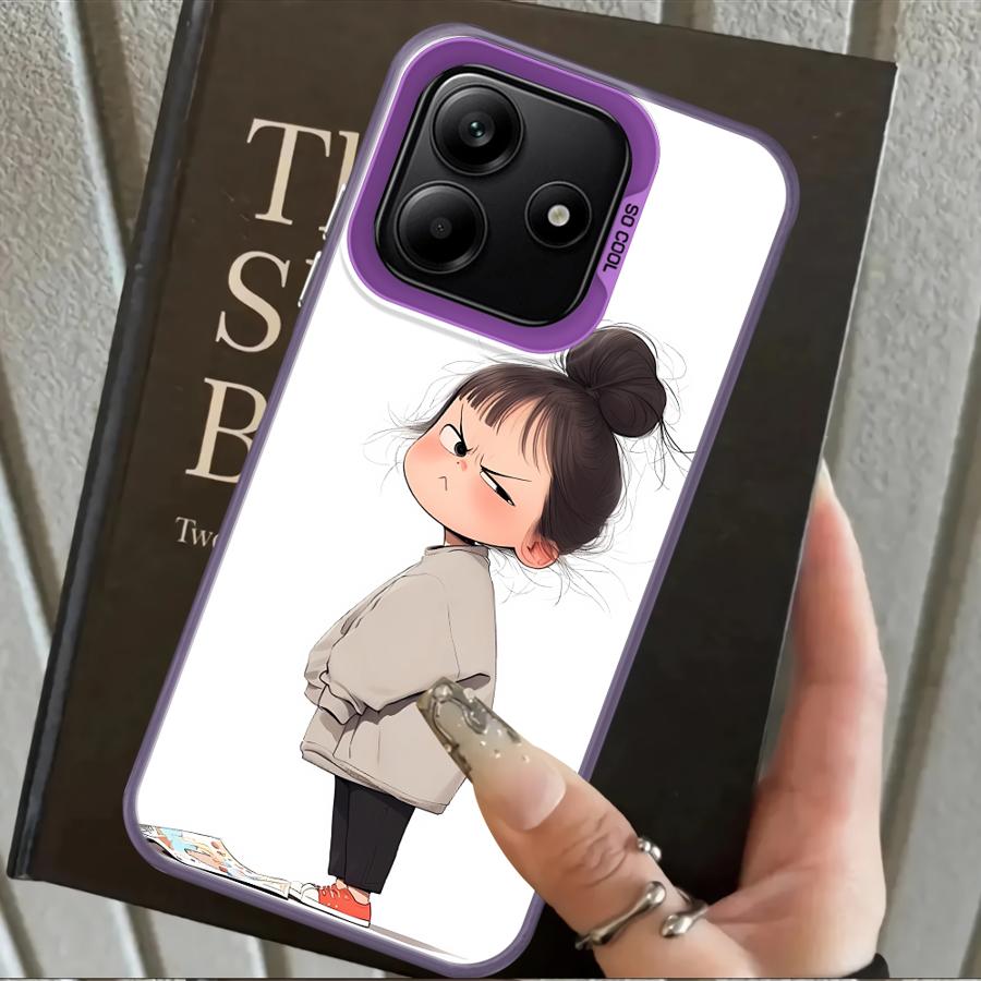 Cute Angry Girl Case for Xiaomi Poco F3 GT C50 F4 X3 NFC X5 C51 X3 Pro Back Phone Cover