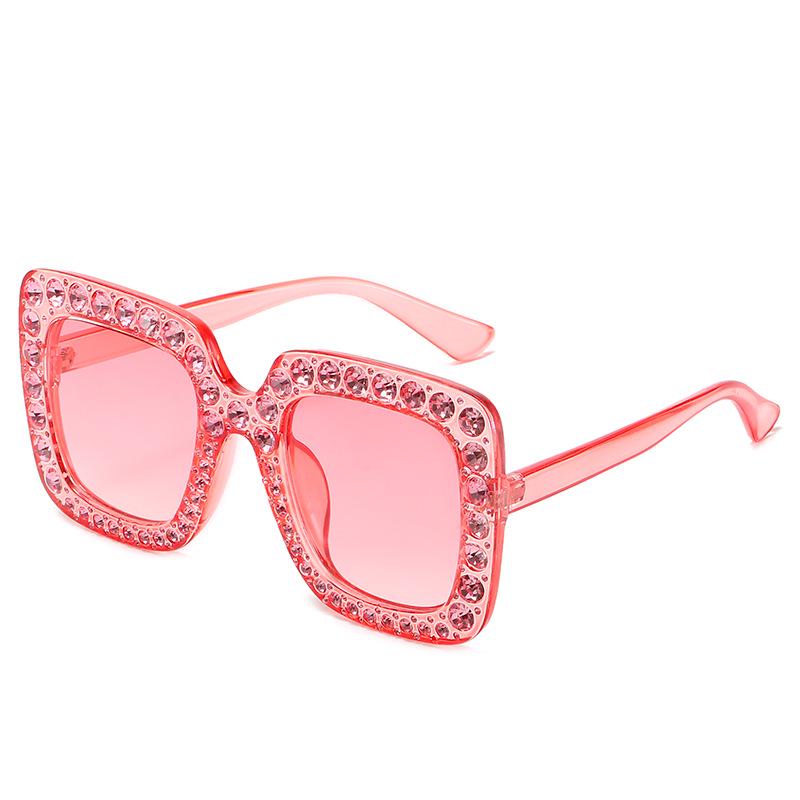 Vintage Oversized Square Sunglasses Women Luxury Crystal Rhinestone Eyewear Colorful Diamond Big Frame Sun Glasses