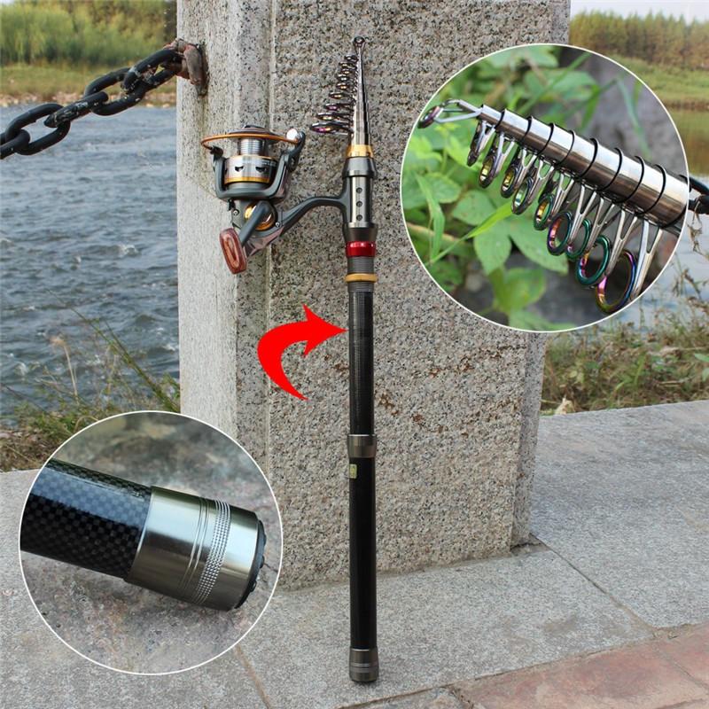 Fishing Combo Φορητό καλάμι ψαρέματος Τηλεσκοπικό καλάμι ψαρέματος με περιστροφικό καρούλι ψαρέματος 10+1 BB