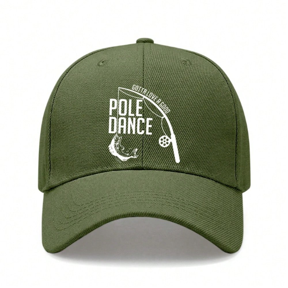 Fishing Lover Baseball Cap - "Pole Dance" Graphic Print Polyester Adjustable Breathable Casual Outdoor Sports Hat For Men Women