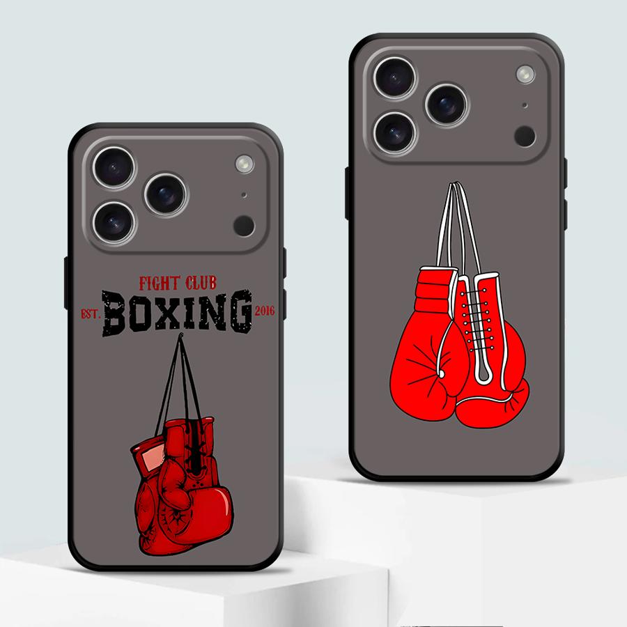 Funda Phone Cover Case for Apple iPhone 17 Pro Max 15 Pro 7 8 16 13 XR XS MAX 11 Air 14 12 Cool Boxing Gloves