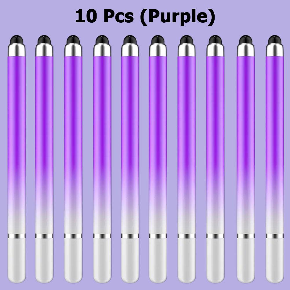 10Pcs Colorful Stylus Tablet Pen Universal 2-In-1 Drawing Screen Pencil for Samsung Huawei Phone IPad for IPhone Apple Touch Pen