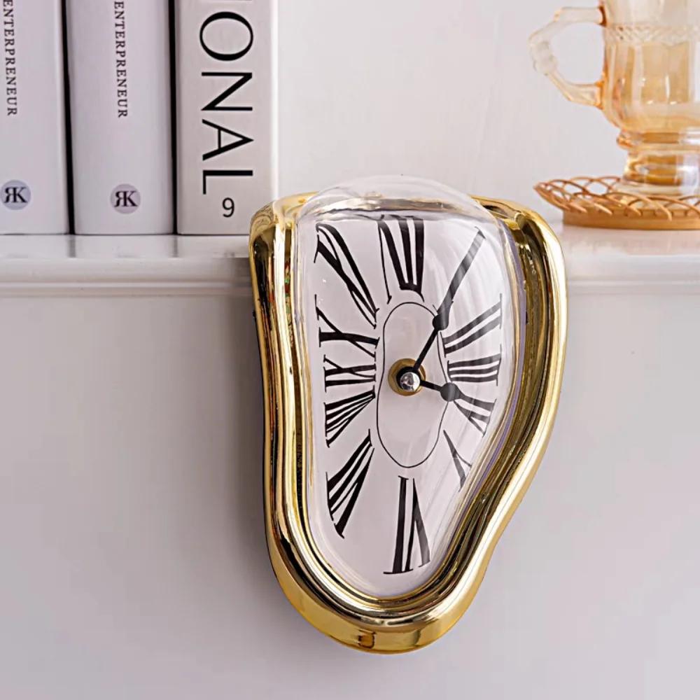 Surrealistic Melting Clock Silent Melting Wall Clock Salvadoran Dali Style Decorative Roman Digital Clock Retro Wall Clock