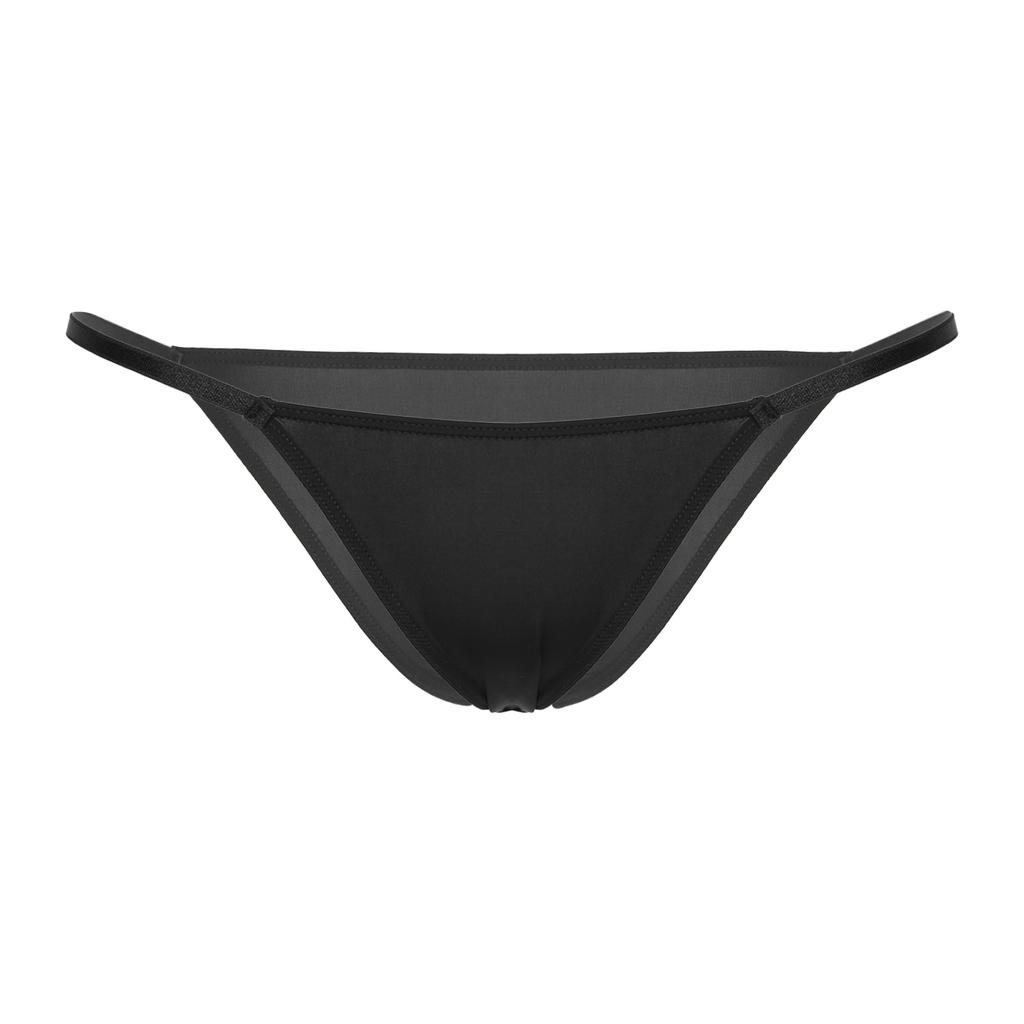 Womens Micro See Through Thong Low Waist Elastic Waistband Sheer Panties Briefs Lingerie Underwear