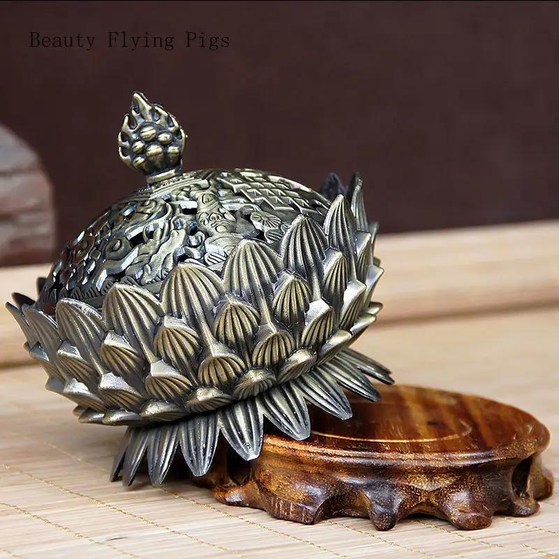 1pc Metal Lotus Incense Burner Ornament Buddha Hall Decor Incense Burner Incense Set Incense Insert Sacrificial Accessories