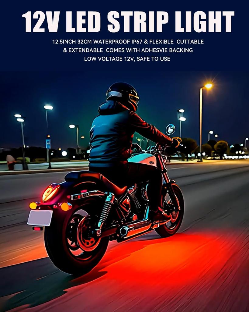 LED Tape Light, For Cars, 12.6 Inches (32 Cm), Foot Lights, Motorcycle Tail Lamp,