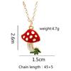 Cute Red Painting Cartoon Mushroom Necklace Simple Resin Metal Necklaces For Women Girls Fashion Jewelry