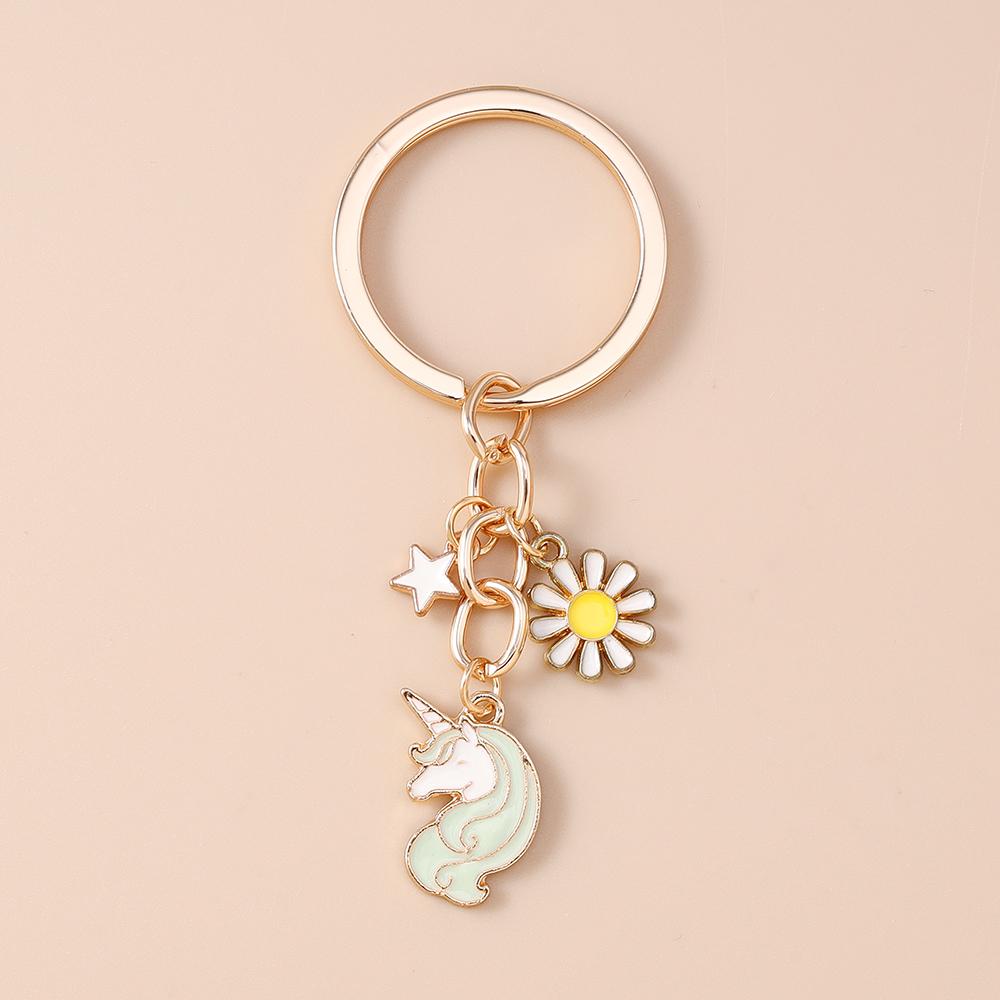 

Cute Enamel Pink Love Heart Keychain Women Girls Flower Key Ring Pendants for Handbag Decor DIY Handmade Jewelry Gift