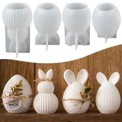 Set de matrițe silicon Easter Bunny Ou pentru turnare Gips Ceară de soia Rășină Flexibile