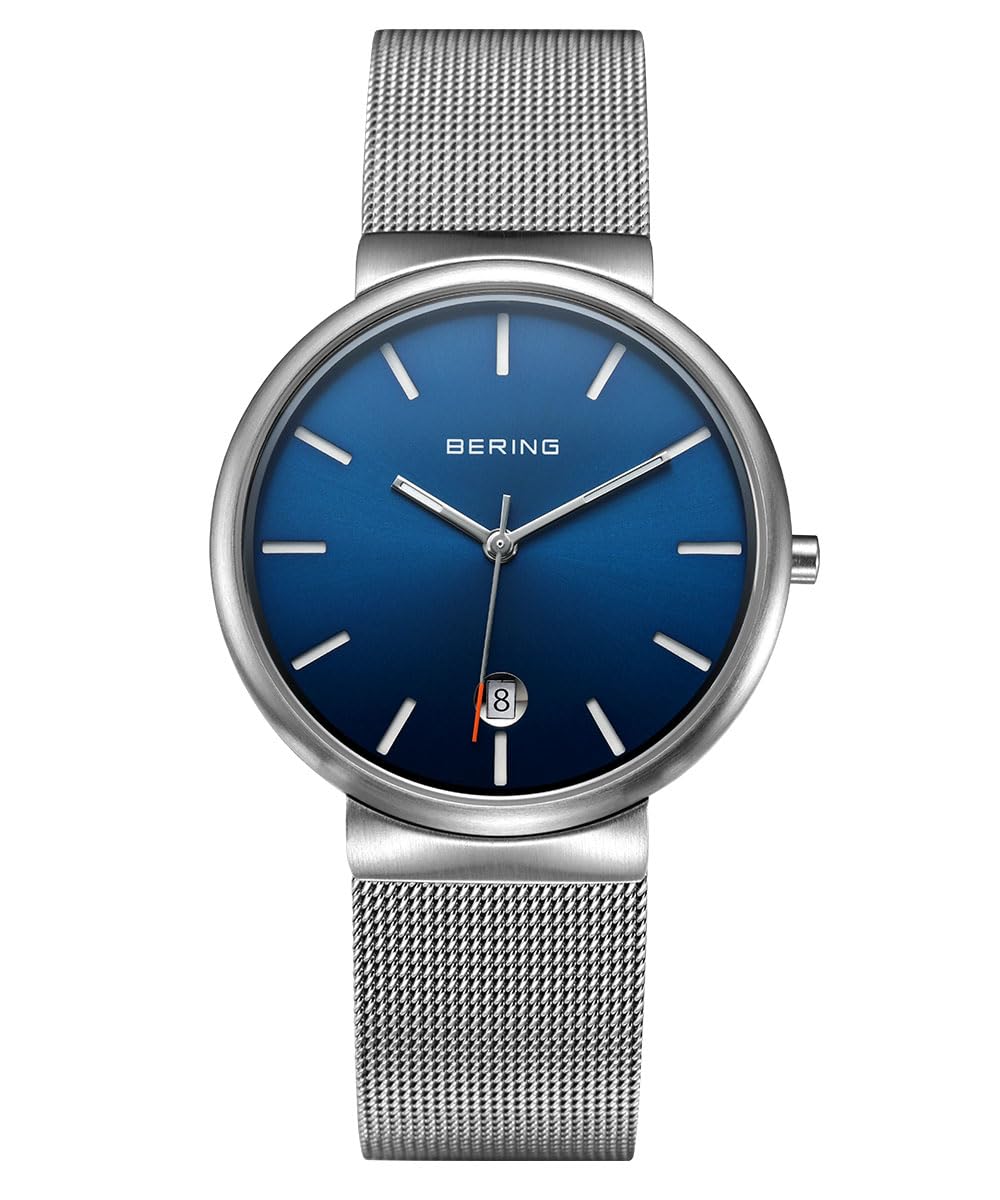 

Bering Classic Scandinavian Carved Mesh Watch, Silver, 11035-007