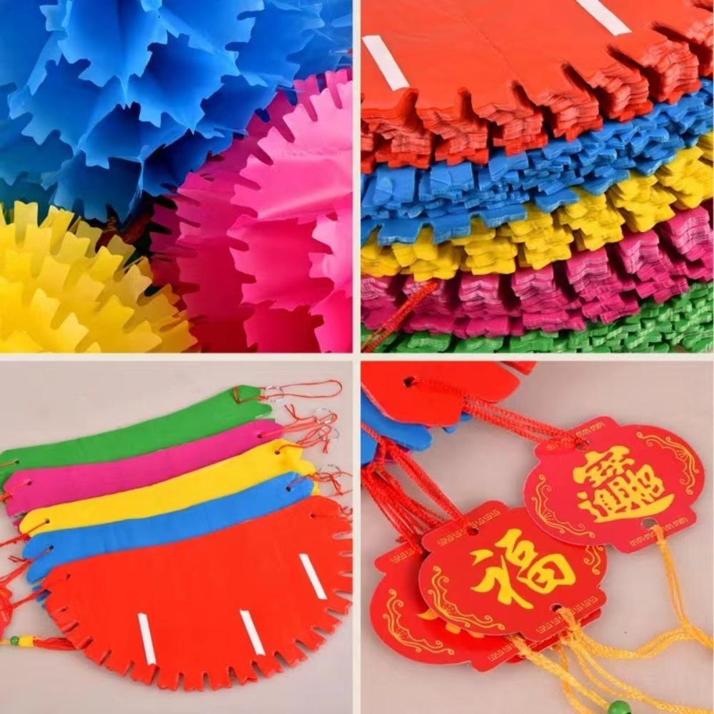 10PCS Jagged Edges Honeycomb Lantern Waterproof Spring Festival Pendant Paper Lantern Ball  Tree