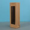 Kraft Paper Bag Decorative Oblong Shape Detachable Carry Cord Portable Pack Red Wine Contrast Color Translucent Visible Gift Bag for Champagne