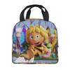 Biene Maja Mit Blumen Cartoon Isolierte Lunchtasche Lebensmitteltasche Tragbarer Kühler Thermische Lunchboxen Für Schule Büro
