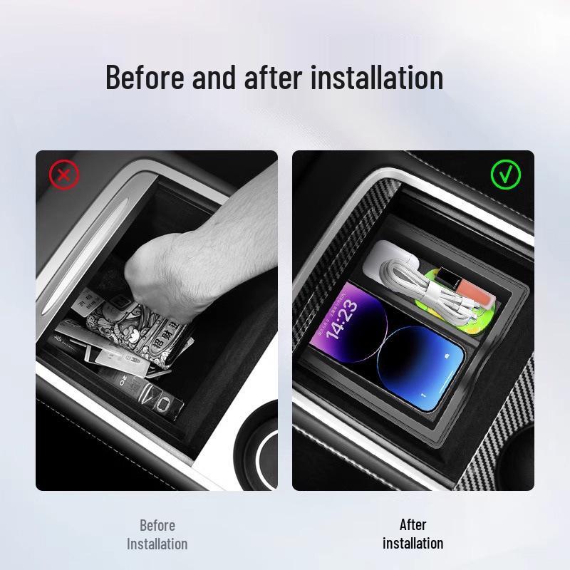 Tesla Model Y Center Console Storage Box - Refreshed Interior Accessory