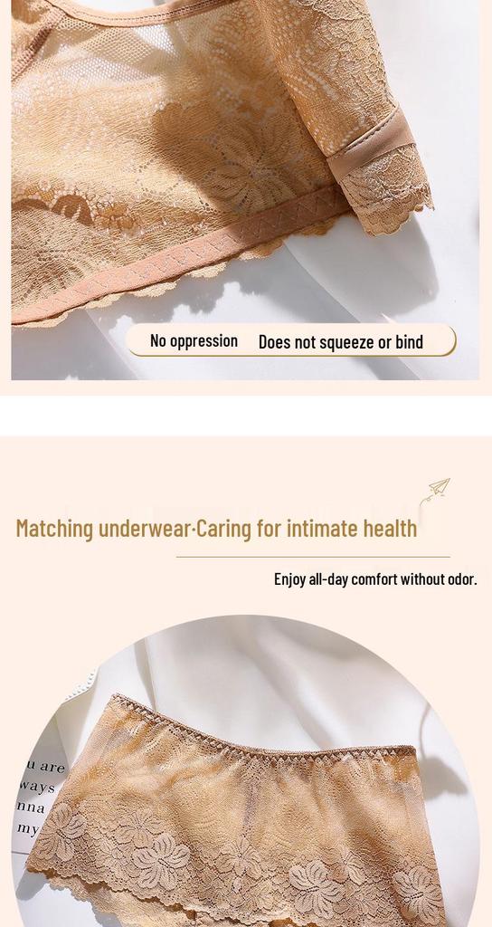 Red Year of the Rabbit Push-up Bra Set: Small Bust, Anti-Sag, Side Support, Bridal