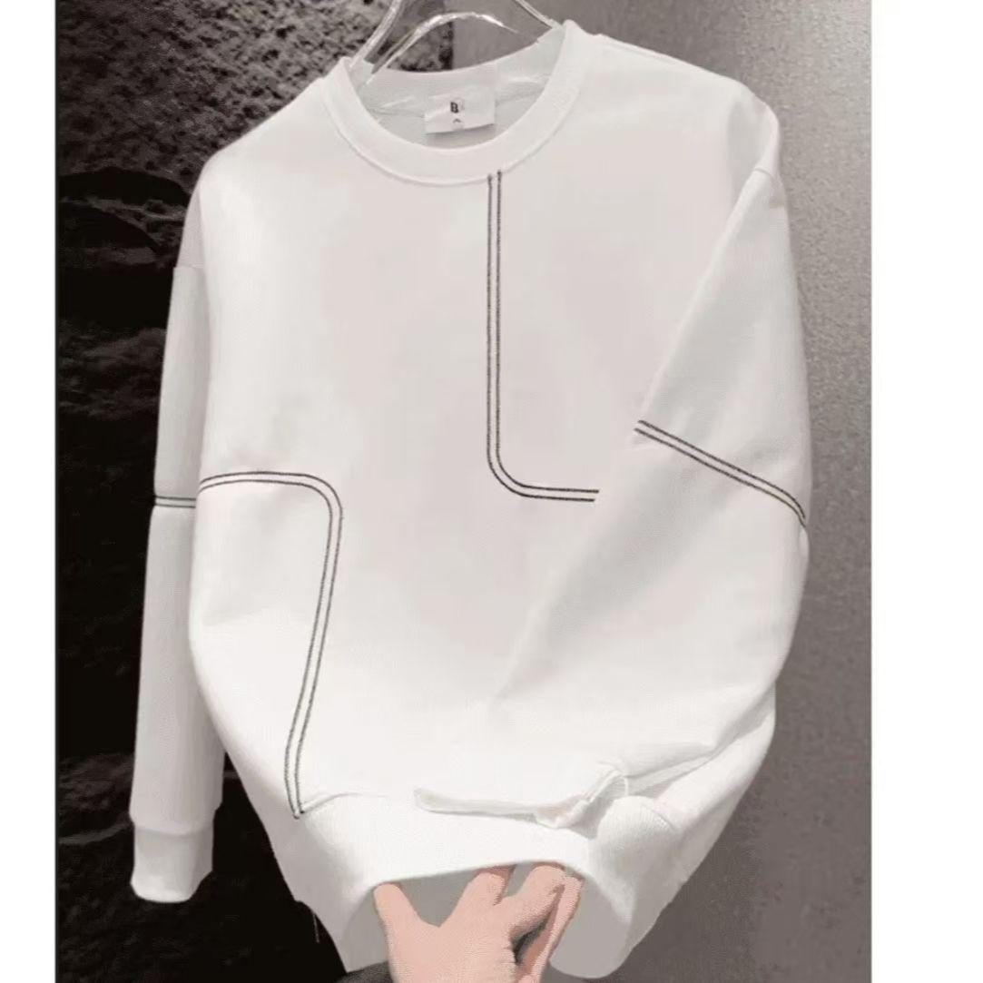 

Мужской модный свитшот с круглым вырезом: Осенне-зимний пуловер с длинным рукавом в стиле кэжуал M (90-110 jin)