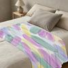 Lightweight Flannel Throw Blanket Soft Abstract Style, Fresh Colors, Warm Cozy Decorative Home Throw, Halloween & Christmas Use