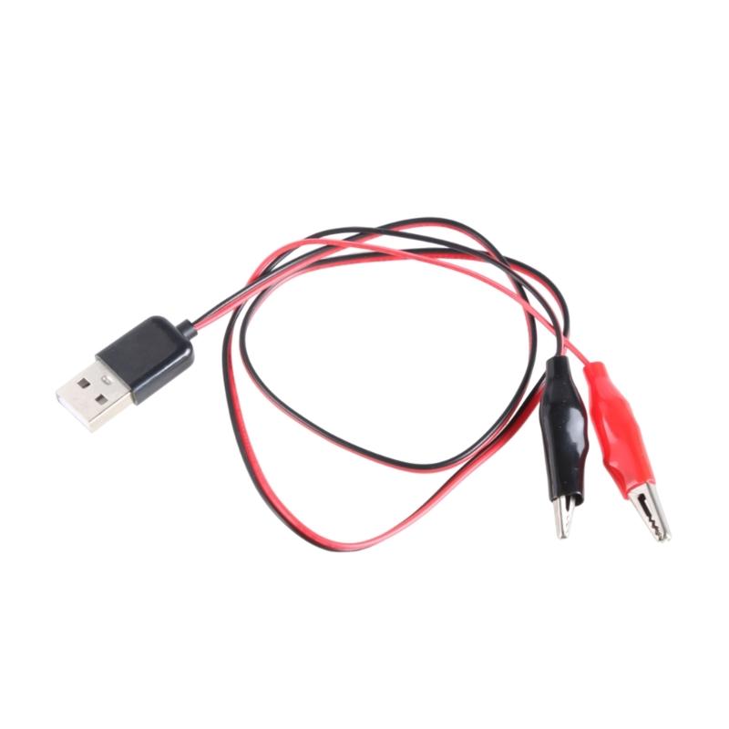Кабель питания USB 5 В с двумя зажимами, тестовый кабель 60 см, поддерживает до 5 В 1,5 А для электронных устройств