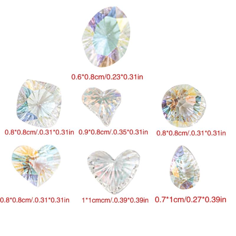 20Pcs Pointed Bottom Nail Rhinestones Diamond Nail Charms 3D Crystal Gems Jewelry DIY Manicures Nail Decorations