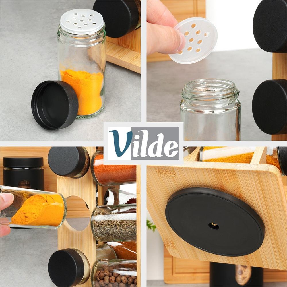 Rotating Spice Rack Containers Spice Rack Kitchen Shelf Bamboo