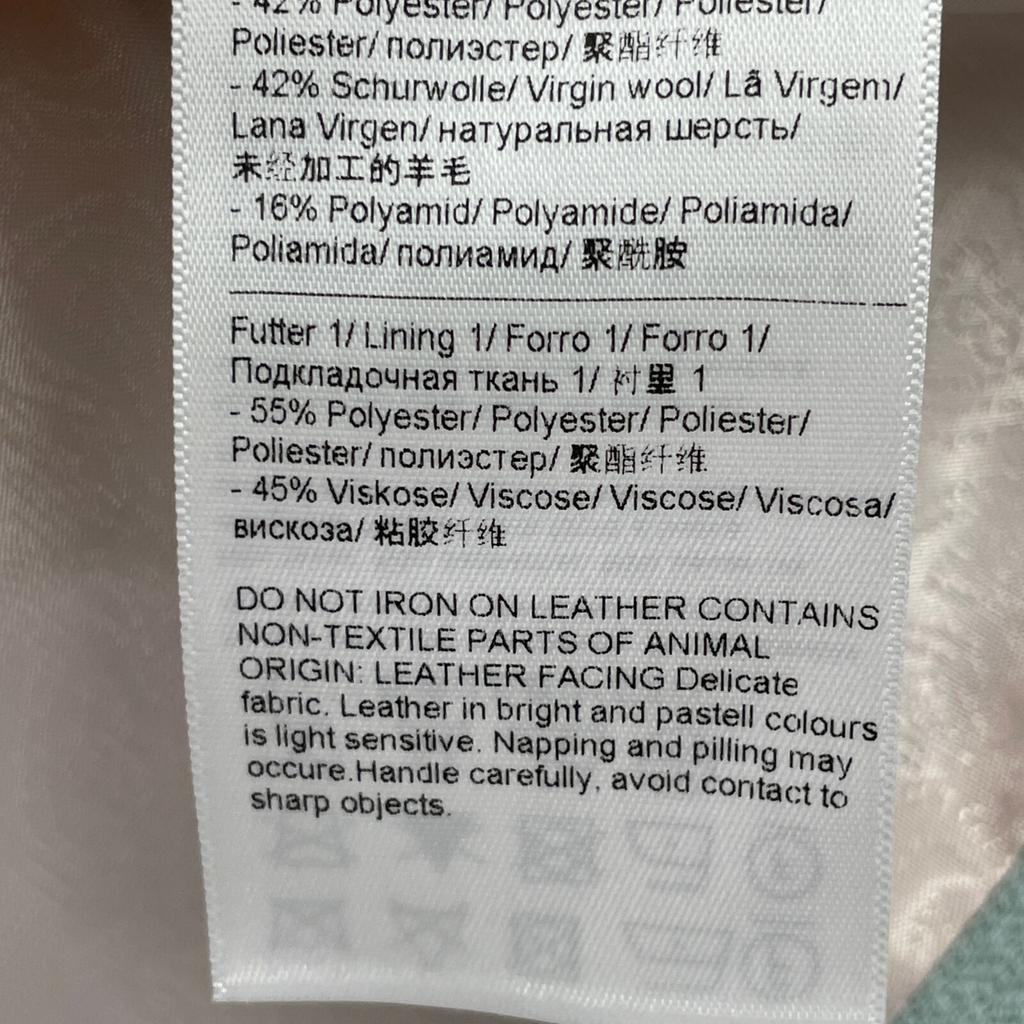 ESCADA Light Blue 5014078 Mohair Wool Boa 2WAY Coat coat 34 Light blueUsed