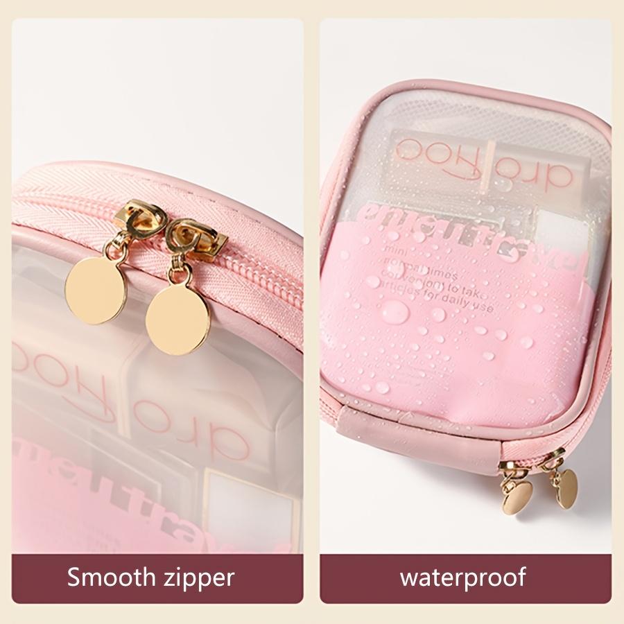 Transparent Travel Cosmetic Bag Portable Mini Waterproof Cosmetic Lipstick Storage Bag Multifunctional Clutch Bag
