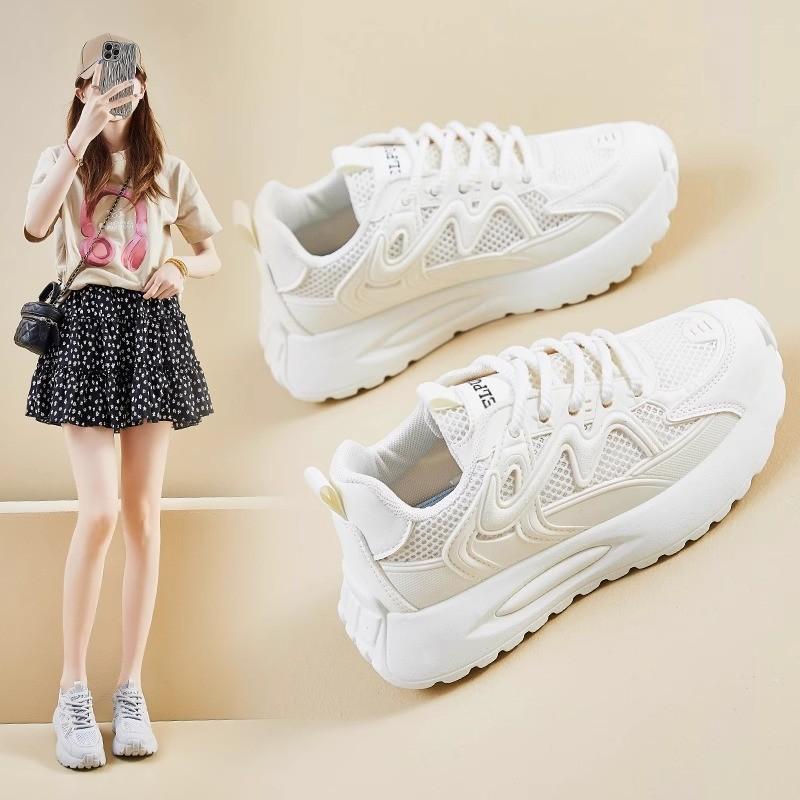 Forrest Gump Shoes Women's 2025 New Spring and Autumn Mesh Lightweight Sports Dad Shoes Soft Sole White Shoes Shock Absorption Running Travel