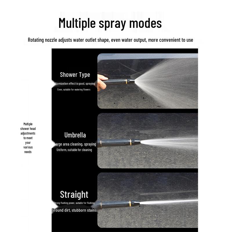 Black King Kong High-Pressure Alloy Water Gun - Straight Nozzle for Gardening & Car Washing