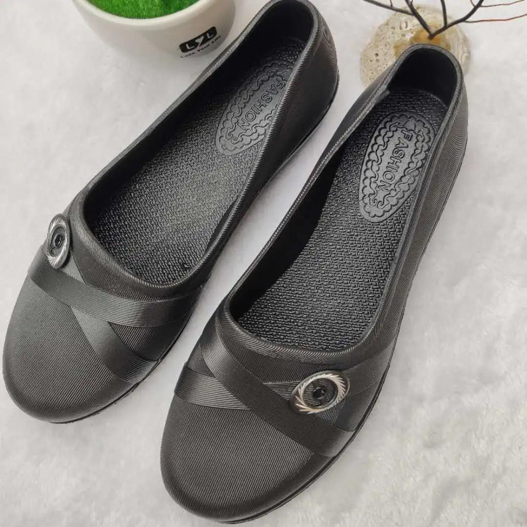 

WTEMPO Рабочая женская дождевая обувь с неглубоким вырезом, износостойкая, противоскользящая, с низким верхом, водная обувь, кухонная водонепроницаемая пластиковая весенне-осенняя мягкая обувь 37 чёрный