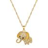 Big Ears Long Nose Elephant Light Luxury Temperament Gorgeous Full Diamond Necklace Female Versatile Collarbone Chain Titanium Steel Chain