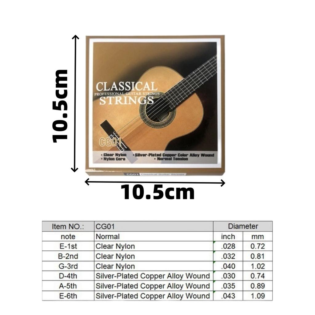 Miwayer 1/2 Pair Classical Guitar Strings/Nylon Core Basses -Plated Copper Alloy Wound/Normal Tension Guitar Parts Accessories
