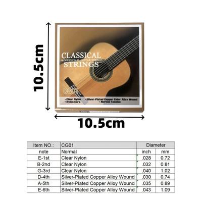 Miwayer 1/2 Pair Classical Guitar Strings - Nylon Core Basses-Silver-Plated Copper Oy Wound - Guitar Parts Accessories