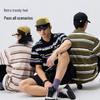 Camel Men's Retro Striped Color Block Polo T-Shirt