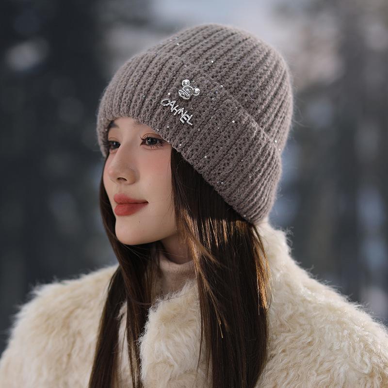 

Soft Wool Beanie Hat - Unisex Winter Ear-Protecting Cuffed Slouchy Beanie, Windproof & Cold-Resistant Lightweight Warm for Women One Size темно-коричневого