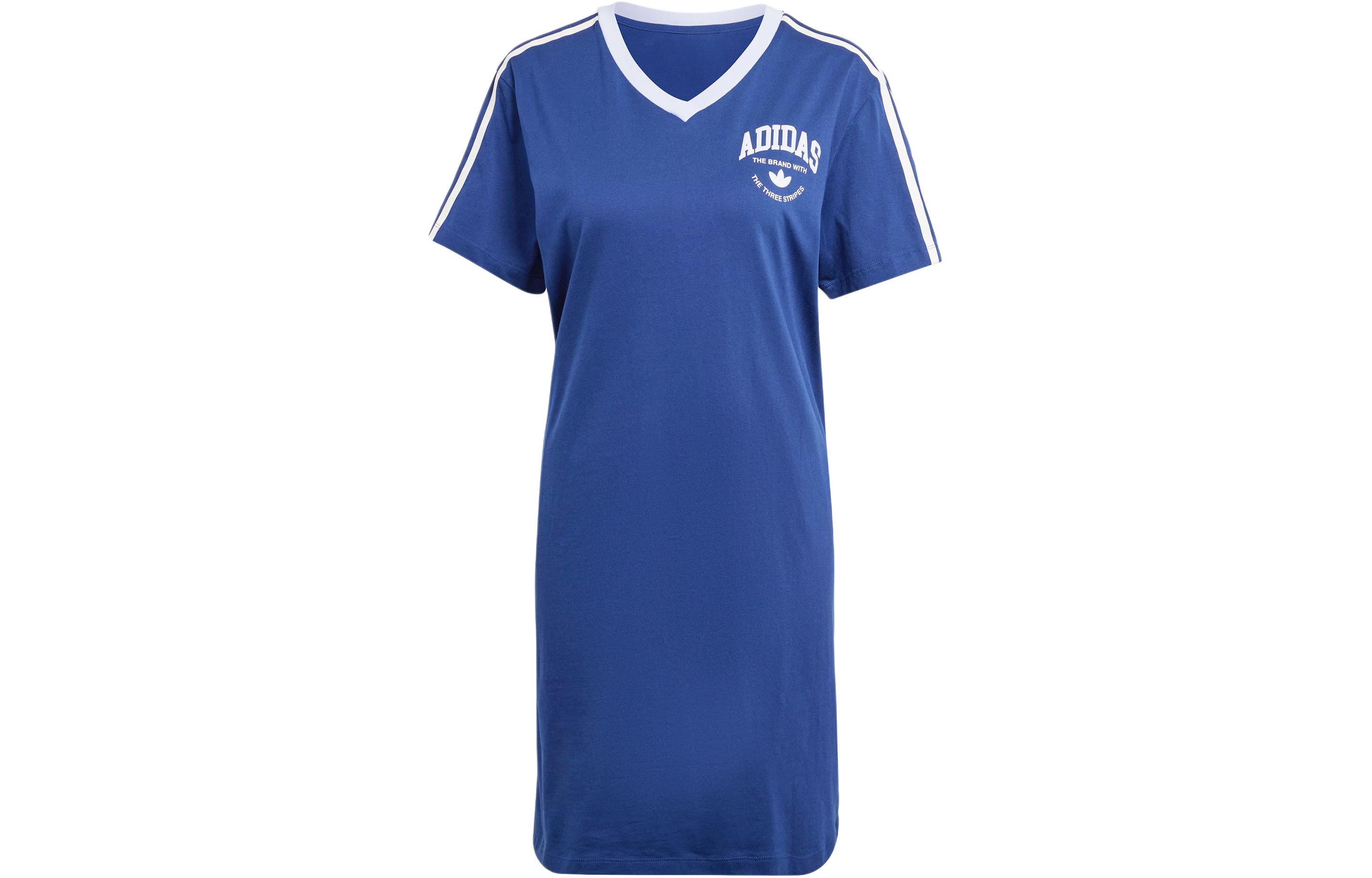 Adidas Originals Vrct Graphic Tee Dress Short Sleeved Dress Women s Dark Blue IT9853 S
