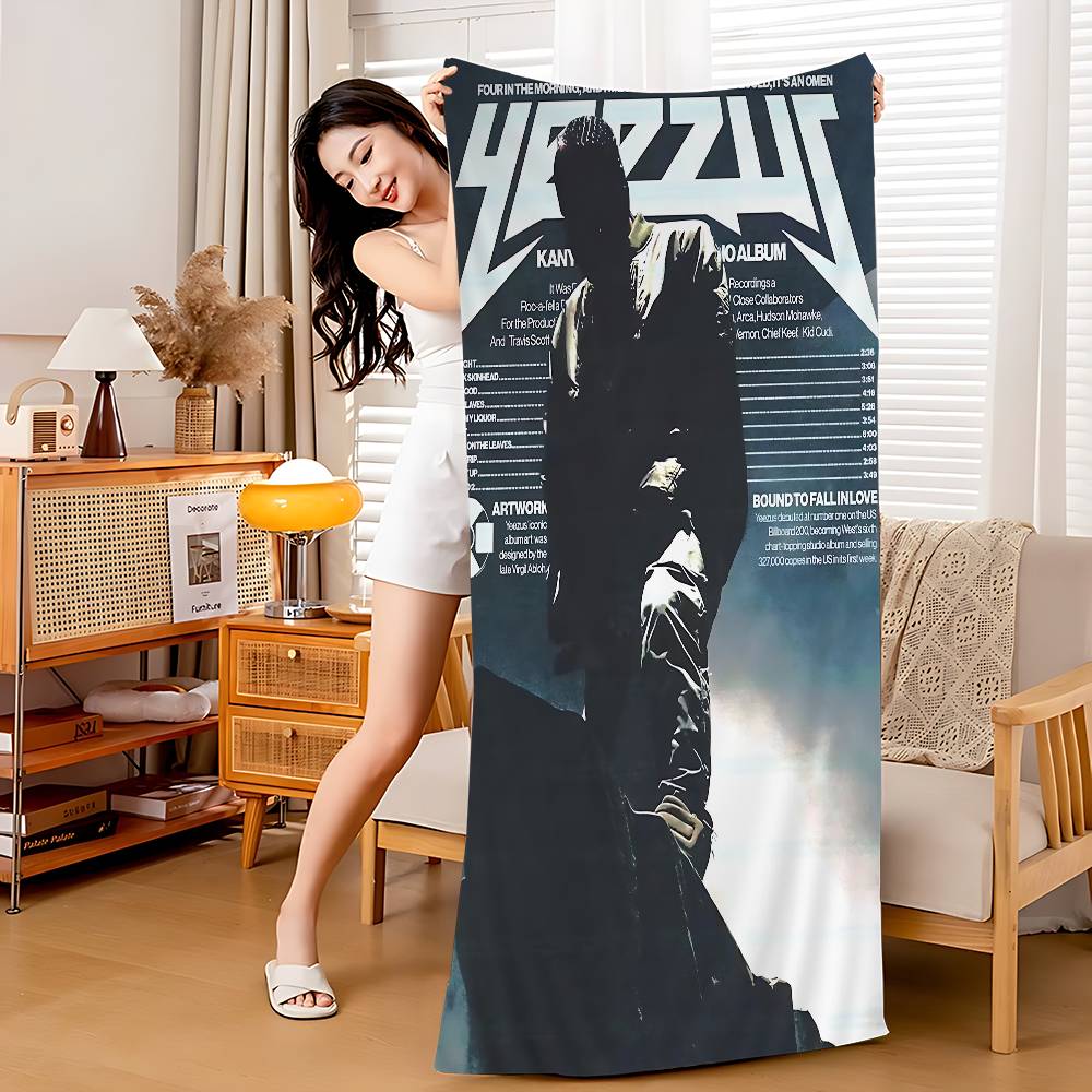 1PC K-Kanye W-West Y-Ye Rapper Microfiber Beach Towel Absorbent Quick Dry Soft Yoga Swimming Resort Mountain Climbing Towel