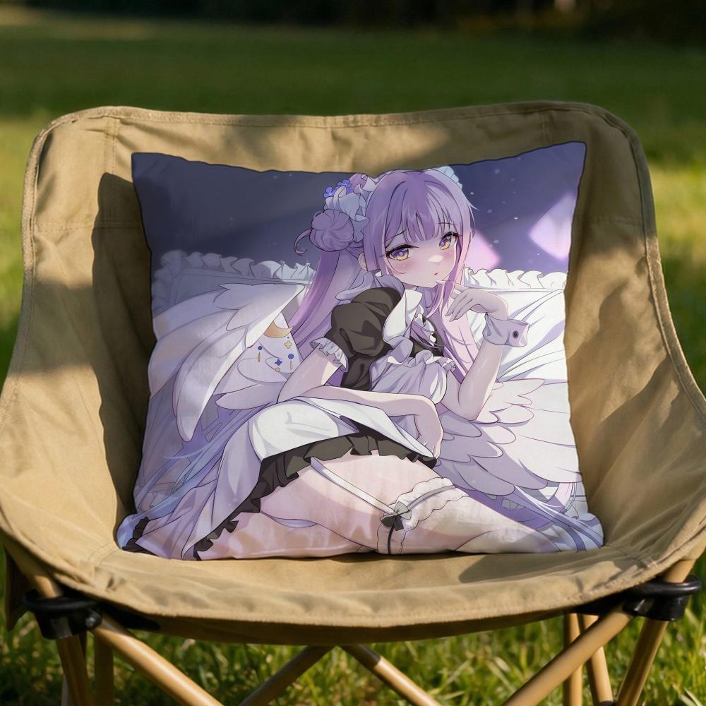MMisono Mika Anime Cushion Cover Soft Reversible Durable Pillow Cover MultiScene Use for Home Car Daily Comfort
