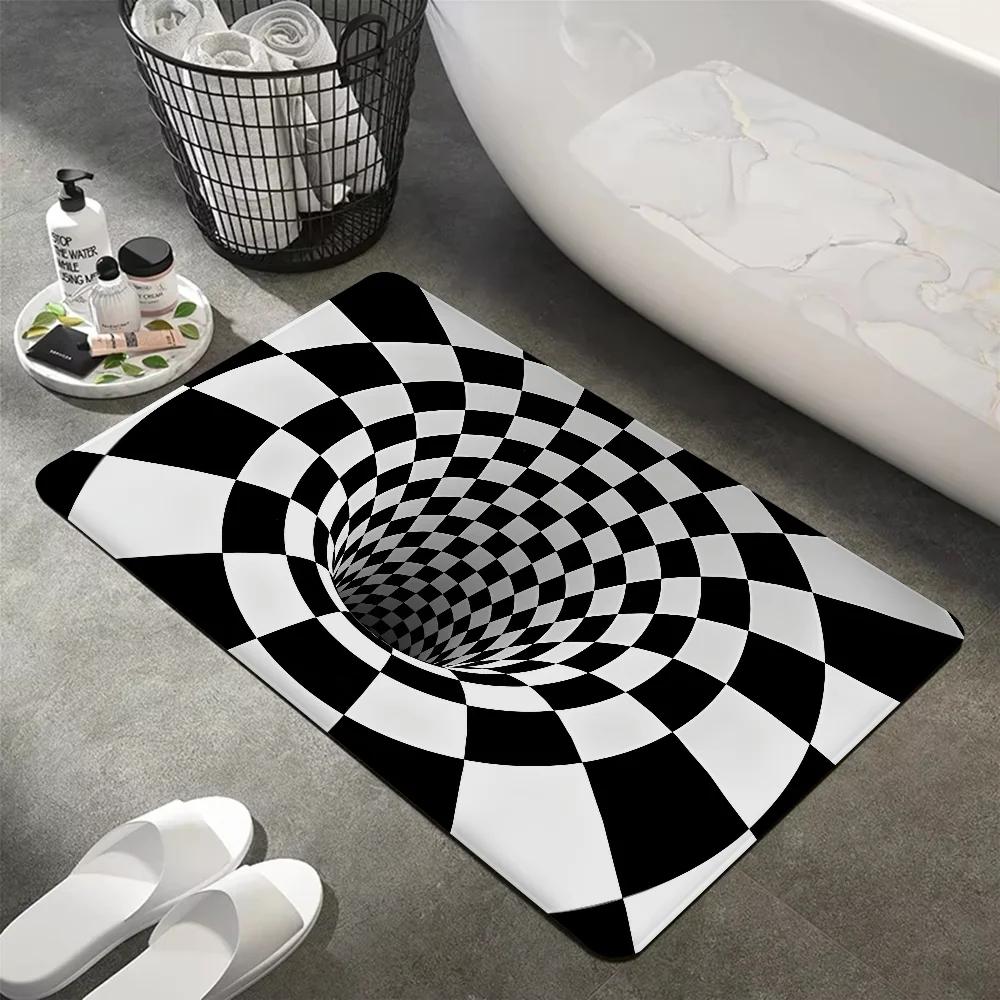 3D Vortex Illusion Carpet Fun Children's Room Bedroom Decoration Balcony Non Slip Mat Living Room Welcome Rug Home Decoration