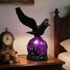 USB Rechargeable Night Light Gothic Crow Light Aesthetic Resin Novelty LED Desk Light Raven Statue Table Lamp Home Decorations