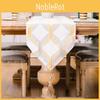 Modern Minimalist Christmas Table Runner Hexagonal Yellow White Checkered Design