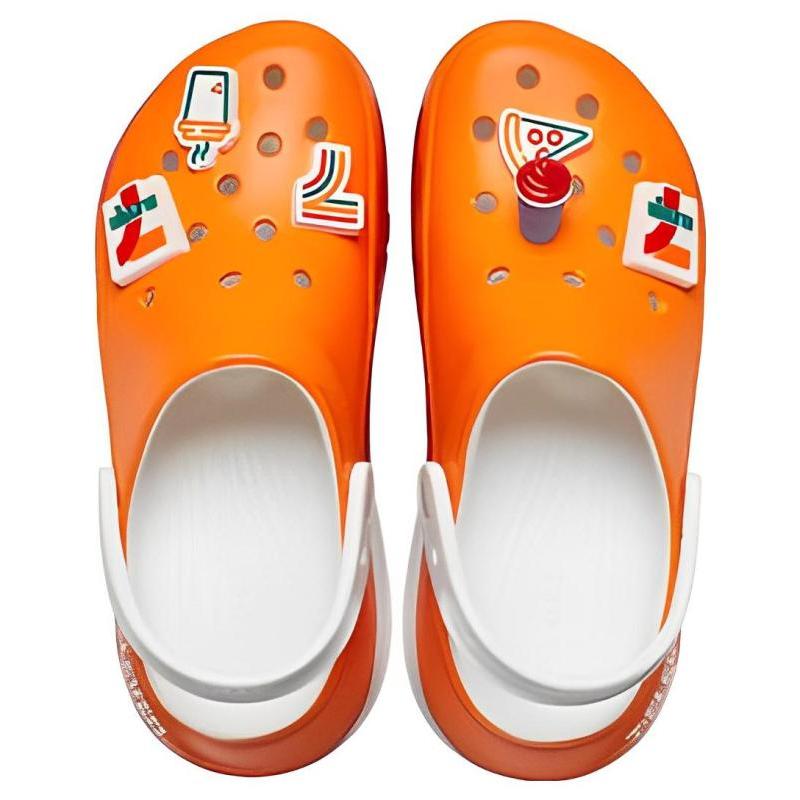 7-ELEVEN x Crocs Clogs Us Mega Crush EVA Sneaker Sandals Unisex Orange, Red and Green