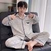 Boys Cotton Pajama Set Long Sleeve Cartoon Print Home Wear Kids 8 Years Comfortable Sleepwear