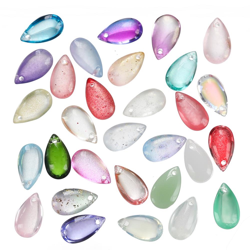 10pcs 8*14mm Water Drop Shaped Glass Pendants Czech Loose Spacer Beads For DIY Crafts Necklace Bracelet Charm Jewelry Making