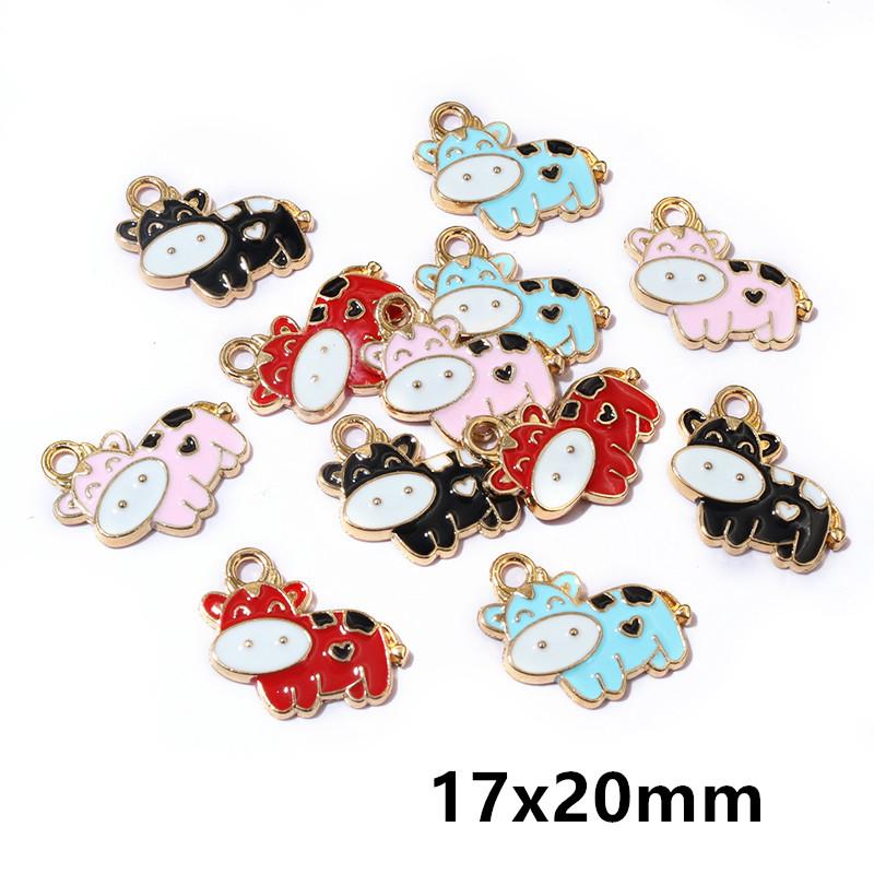 20pcs Random Colors Mix Enamel Bird/Cat/Dog/Bear Cut Animal Charms Pendant Alloy Metal DIY Jewelry Making for Bracelet Necklace